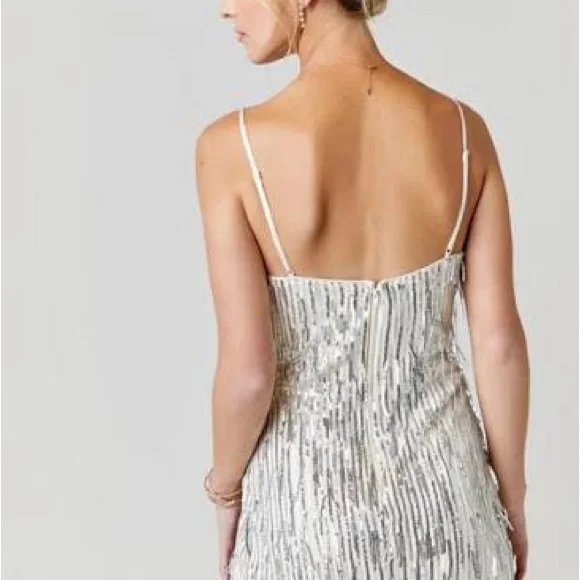 NWT Francesca's Sequin Fringe Dress by Blue Rain - Picture 3 of 8